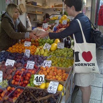 Chloe Smith MP Buy Local Challenge Norwich Market