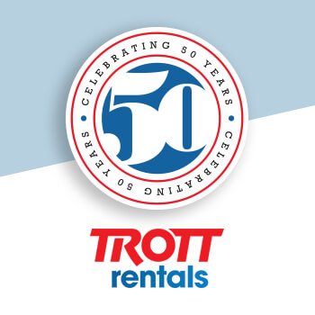 Trott Rentals - 50 years logo